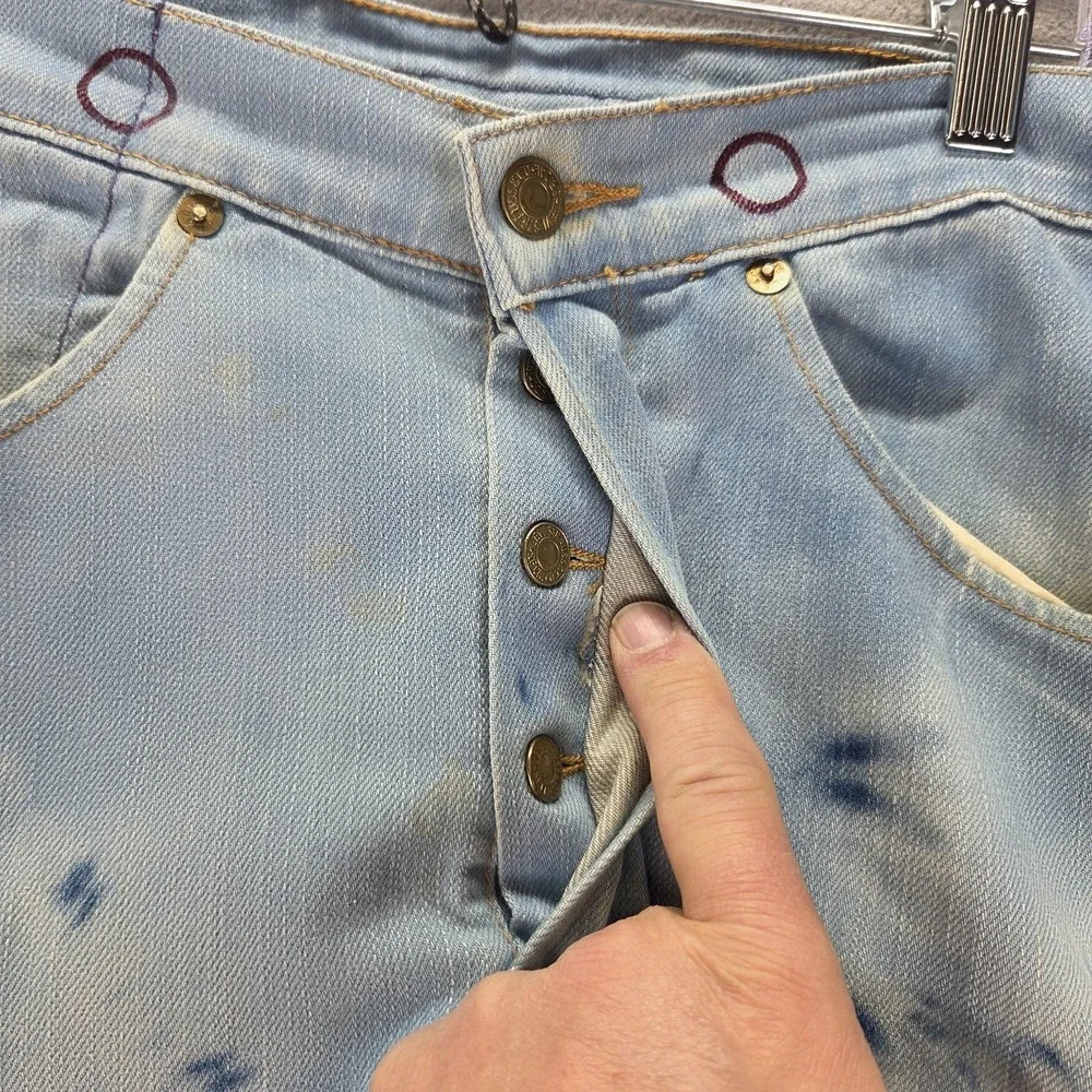 VTG Levis Engineered RED‎ Jeans Mens 30x32 Blue Tie Dye Twisted Y2K Button Fly